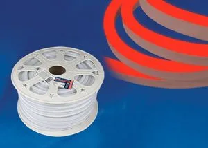 Лента св/д ULS-N21-2835-120LED/m-8mm-IP67-220V-8W/m-50M-RED бобина Uniel