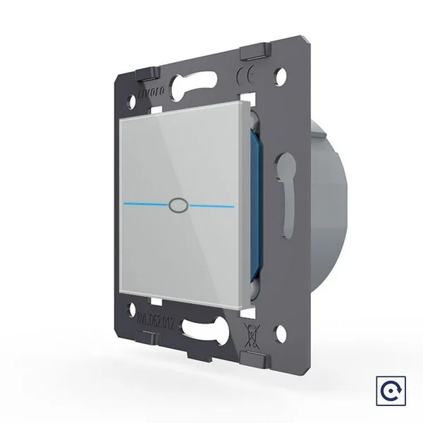 Одноклавишная сенсорная кнопка Quadro, цвет серый (механизм) Livolo
