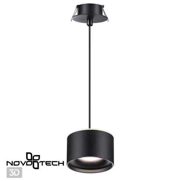 Св-к встр.с перекл.цв.темп.,пров.2м IP20 LED 3000К/4000К/6000К 12W вниз+3W вверх черн GIRO NOVOTECH — фото 3