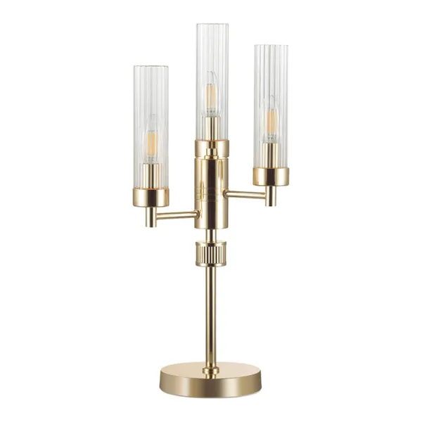 Настольная лампа E14 3*40W 220V KAMILLA золотой LUMION