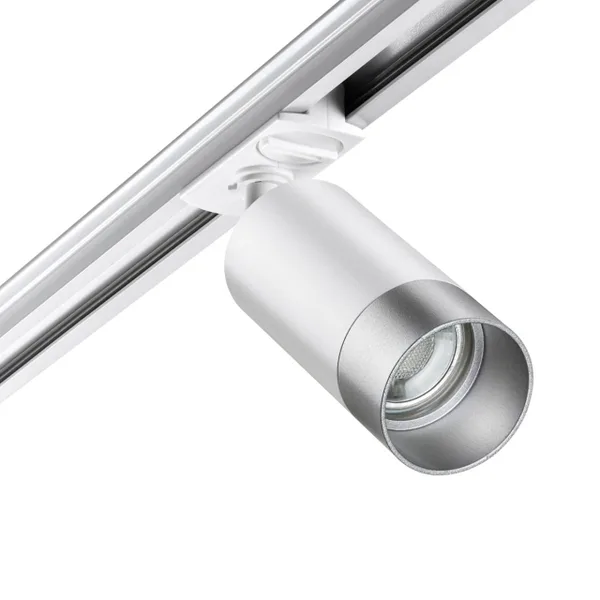 Св-к трековый однофазный двухжильный IP20 GU10 9W 220V SLIM белый/серебро NOVOTECH — фото 4