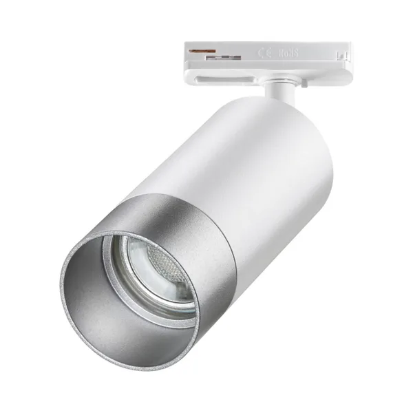 Св-к трековый однофазный двухжильный IP20 GU10 9W 220V SLIM белый/серебро NOVOTECH — фото 5