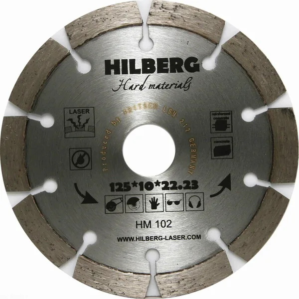Диск алмазный отрезной 125*22,23 Hard Materials Лазер HM102 Hilberg ИНСТРУМЕНТ Р — фото 2
