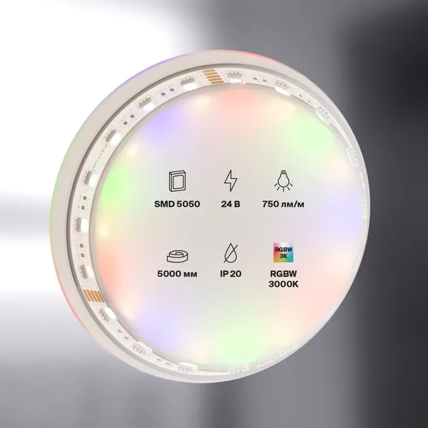 Лента светодиодная 24В 5050 19,2Вт/м 60LED/м RGBW 3000K 5м IP20 Technical Maytoni — фото 3