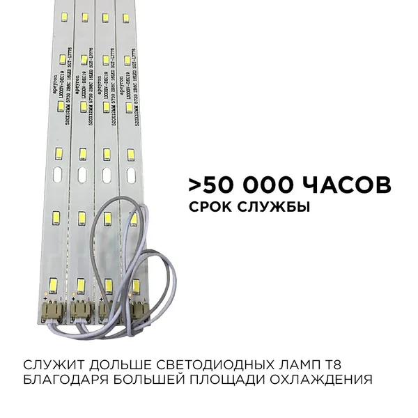 12-141 Комплект светодиодных линеек "Армстронг" для потолочных светильников; 4*8Вт (драйвер 36Вт), ~230В/50Гц, 4000лм, 6000К, smd 5730, 4*520мм Apeyro APEYRON — фото 4