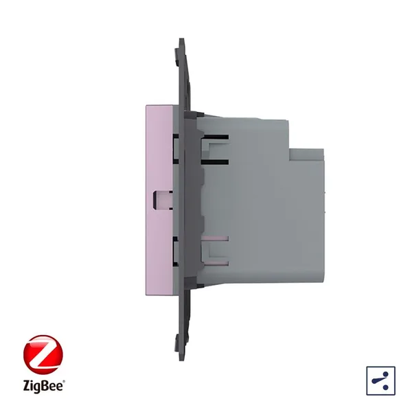 Двухклавишный проходной сенсорный выключатель ZigBee Module, цвет розовый (механизм) Livolo — фото 3