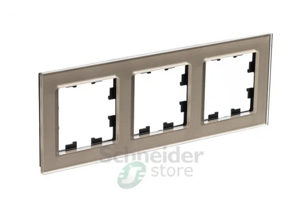 ATLASDESIGN NATURE Рамка горизонт/вертик 3 пост . органическое стекло шампань IP20 Schneider Electric Systeme Electric (Schneider Electric) — фото 2
