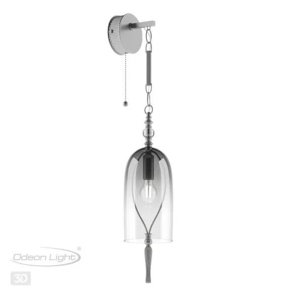 Бра с выкл.E14 1*40W BELL серебристый/дымчатый/стекло ODEON LIGHT — фото 4