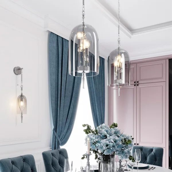 Бра с выкл.E14 1*40W BELL серебристый/дымчатый/стекло ODEON LIGHT — фото 2