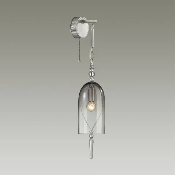Бра с выкл.E14 1*40W BELL серебристый/дымчатый/стекло ODEON LIGHT — фото 3