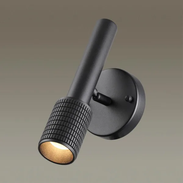 Настенный св-ник выкл на плафоне IP20 LED GU10 max 10W MEHARI черный/металл ODEON LIGHT — фото 2