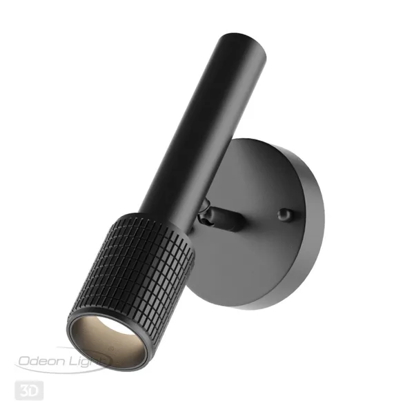 Настенный св-ник выкл на плафоне IP20 LED GU10 max 10W MEHARI черный/металл ODEON LIGHT — фото 3