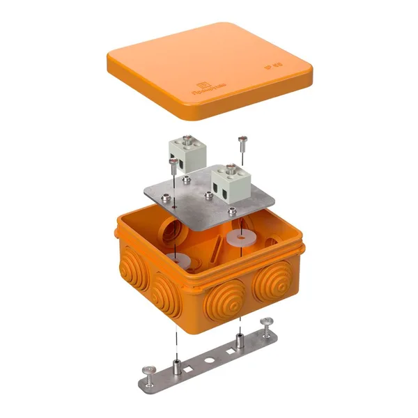 Коробка огнестойкая для о/п 40-0210-FR1.5-4 Е15-Е120 80х80х40 RAL2004 Промрукав (44 шт/уп)