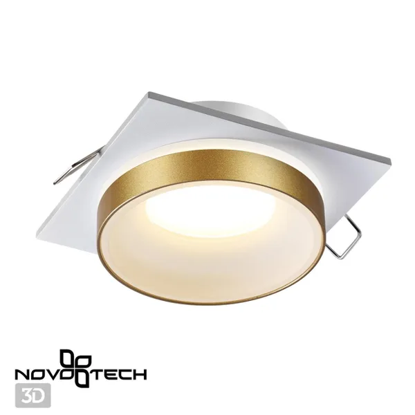 Св-к встр.влагозащ.GU10 9W 220V WATER белый/золото NOVOTECH — фото 3
