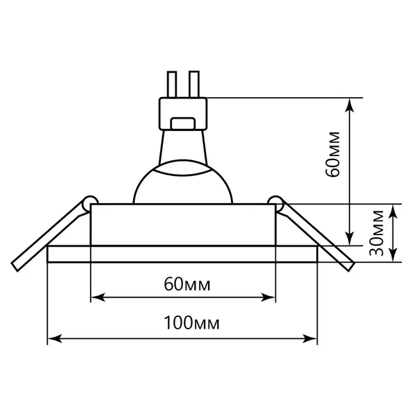 Светильник встраиваемый с белой LED подсветкой Feron CD878 потолочный MR16 G5.3 прозрачный — фото 2