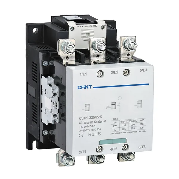 Контактор вакуумный CJX1-225/22K 225А(АС3) 2НО+2НЗ AC/DC 110В 50/60Гц CHINT
