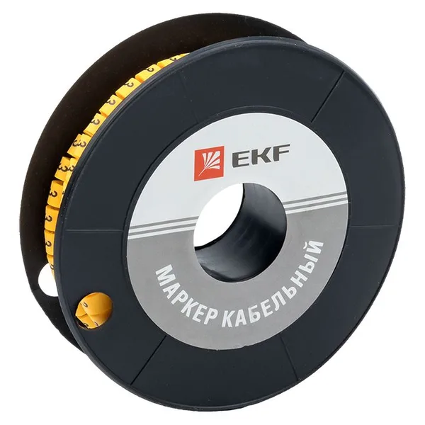 Маркер кабельный 6,0 мм2 "3" (350 шт) (ЕС-3) PROxima EKF