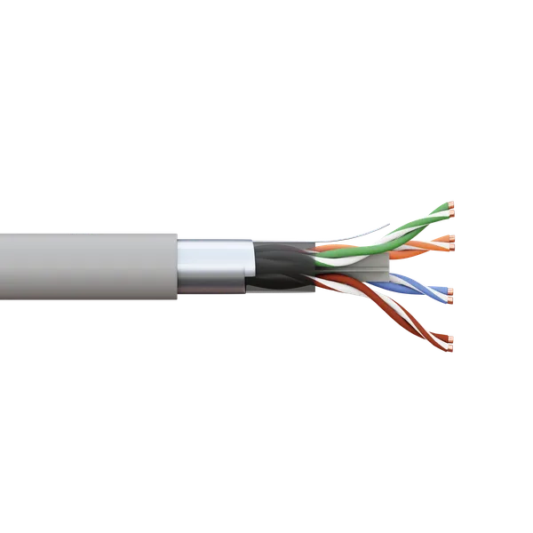 Кабель витая пара TERACOM PRO Cat,6 F/UTP 4 пары solid 23AWG оболочка LSZH нг(А)-HF цвет серый (упак, 305м) EKF — фото 2