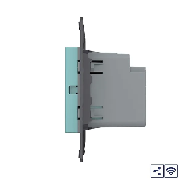 Двухклавишный проходной сенсорный выключатель Module с радиоупр., цвет зеленый (механизм) Livolo — фото 3