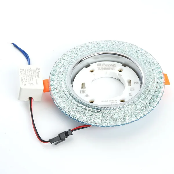 Светильник встр. с белой LED подсветкой Feron CD4020 потолочный GX53 без лампы прозрачный — фото 2
