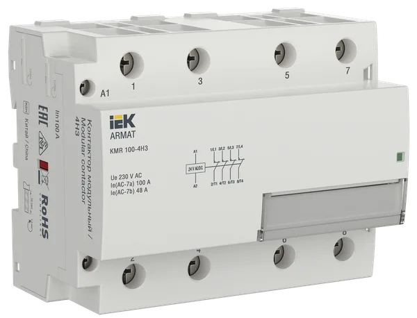 Контактор модульный KMR 100А 24В AC/DC 4НЗ ARMAT IEK