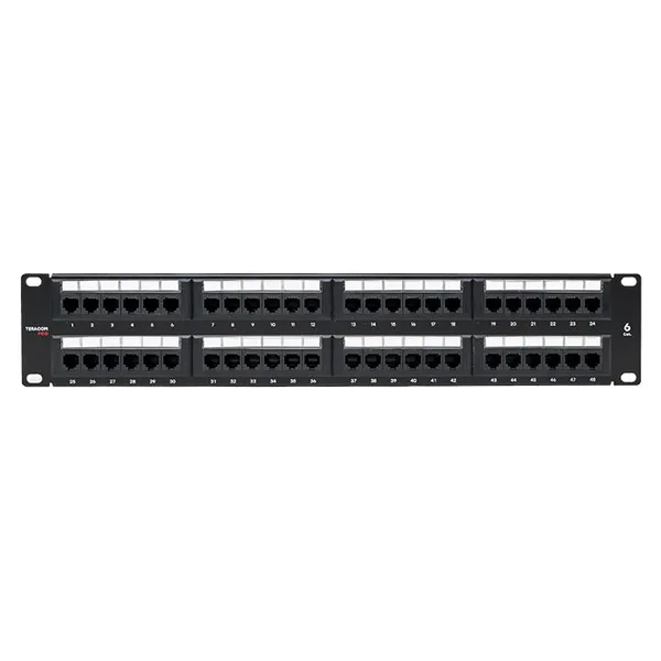 Патч-панель TERACOM PRO 19'' Cat,6 2U неэкранированная UTP 48 портов RJ-45 Dual IDC EKF — фото 2