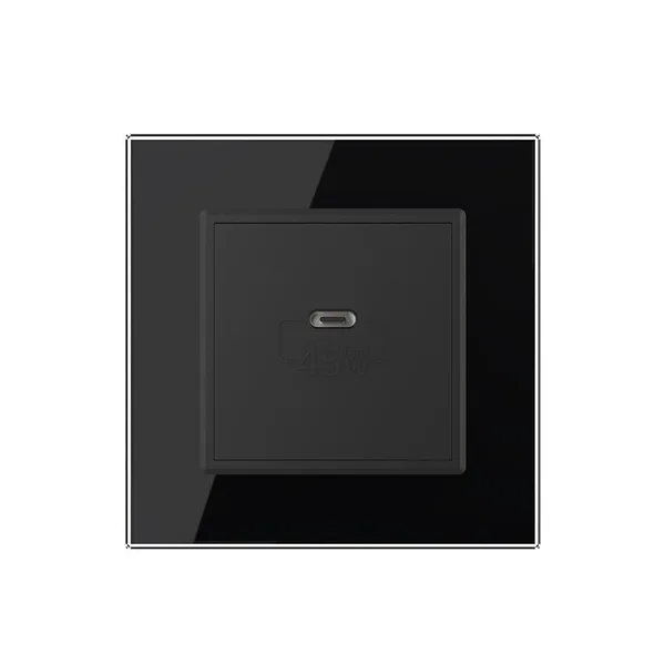 Розетка USB type C с блоком питания 45W Livolo1 пост Черная VL-C7VUC-2BP — фото 2