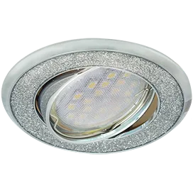 Св-к поворот.круг под стекл.серебряный блеск/Хром MR16 GU5.3 DL39s Ecola