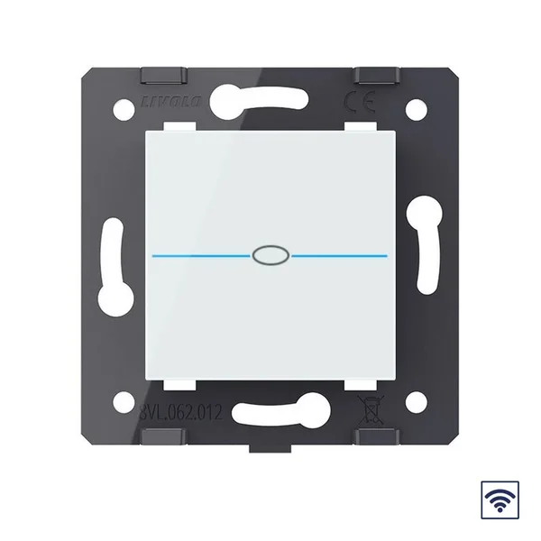 Одноклавишный сенсорный выключатель Quadro с функцией радиоуправления, цвет белый (механизм) Livolo — фото 2