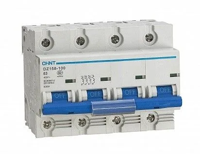 Выключатель автоматический модульный 4п 100А 10кА 8-12In DZ158-125H (R) CHINT