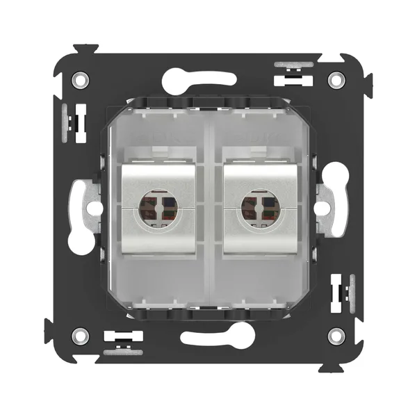 Компьютерная розетка RJ-45 без шторки в стену, кат.5e двойная экранированная, "Avanti", "Белое облако" DKC — фото 4
