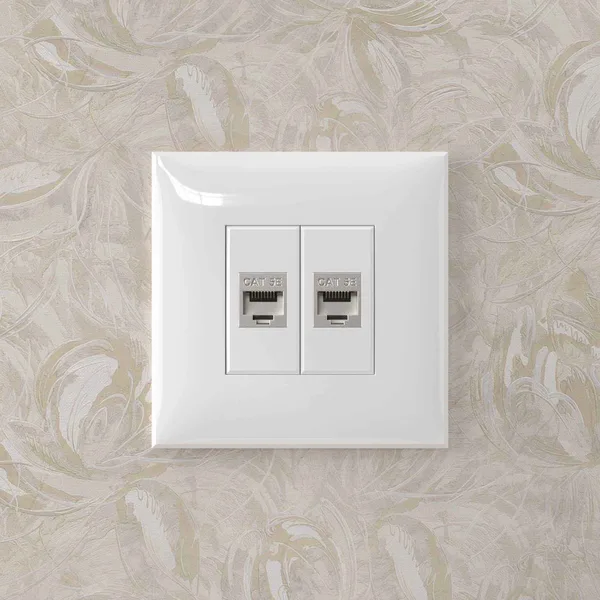 Компьютерная розетка RJ-45 без шторки в стену, кат.5e двойная экранированная, "Avanti", "Белое облако" DKC — фото 5