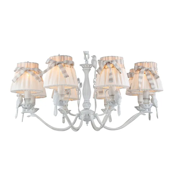 Люстра 8*E14 40Вт Белый Антик IP20 Bird ARM013-08-W Maytoni — фото 3