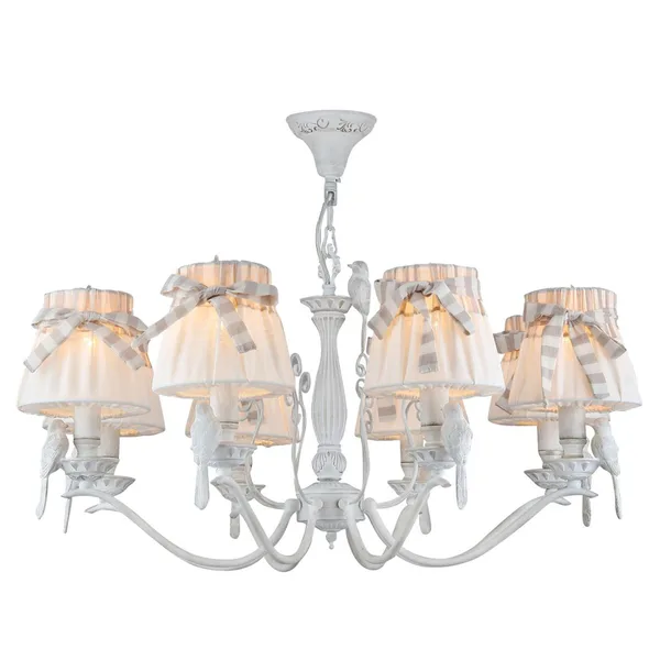 Люстра 8*E14 40Вт Белый Антик IP20 Bird ARM013-08-W Maytoni