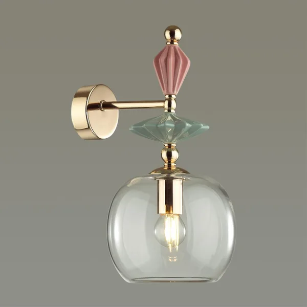 Бра E14 1*40W BIZET золото/разноцветн./керамика/стекло B ODEON LIGHT — фото 3