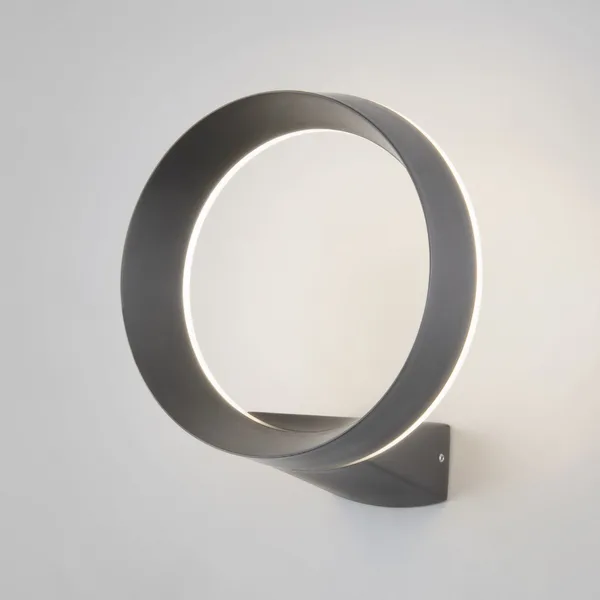 Уличный настенный светодиодный светильник 12Вт 4000К серый IP54 Ring (a054932) Elektrostandard