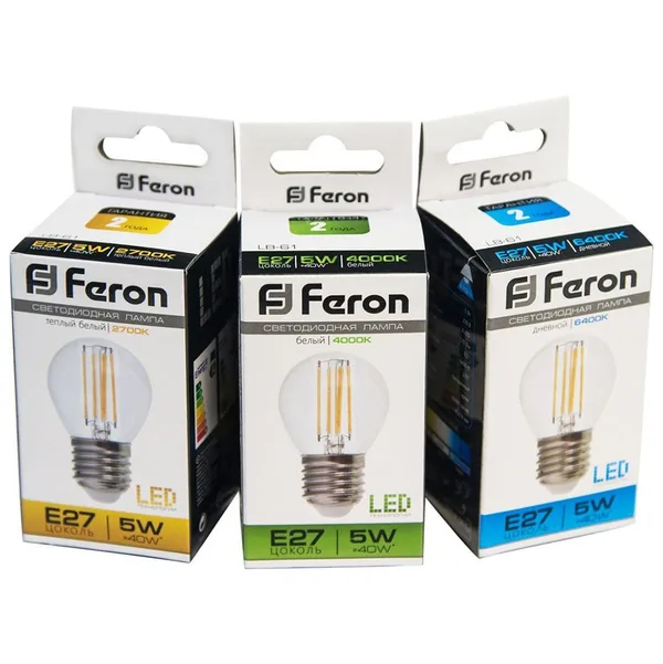 Лампа светодиодная Feron LB-61 Шарик E27 5W 2700K — фото 3