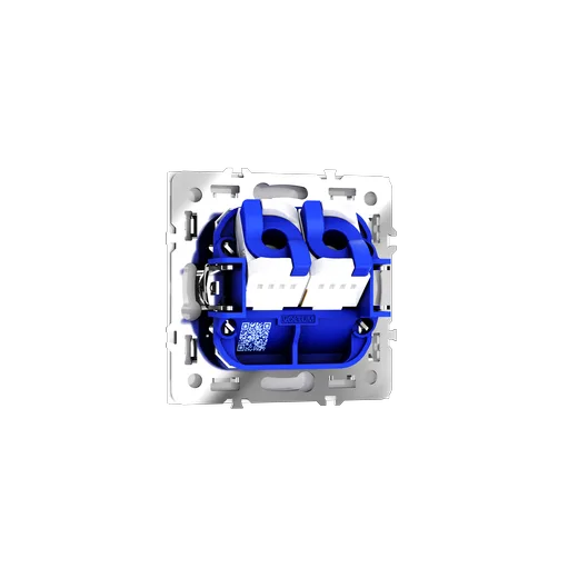 Розетка компьютерная встраиваемая Voltum S70 двойная RJ45+RJ45 КАТ.6, (белый глянцевый) — фото 7