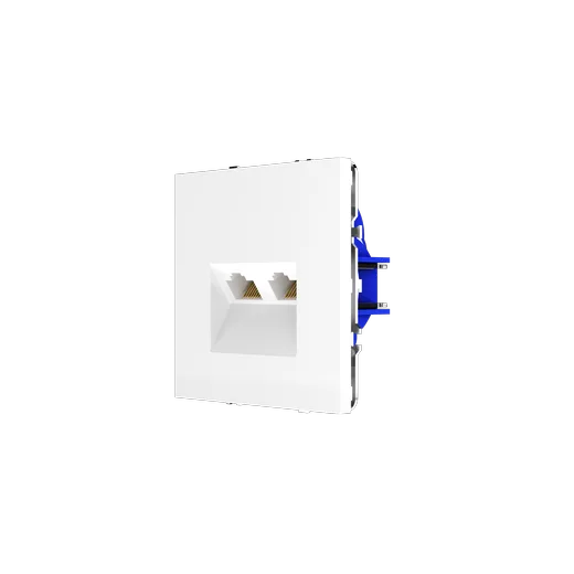 Розетка компьютерная встраиваемая Voltum S70 двойная RJ45+RJ45 КАТ.6, (белый глянцевый) — фото 16
