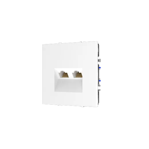 Розетка компьютерная встраиваемая Voltum S70 двойная RJ45+RJ45 КАТ.6, (белый глянцевый) — фото 17