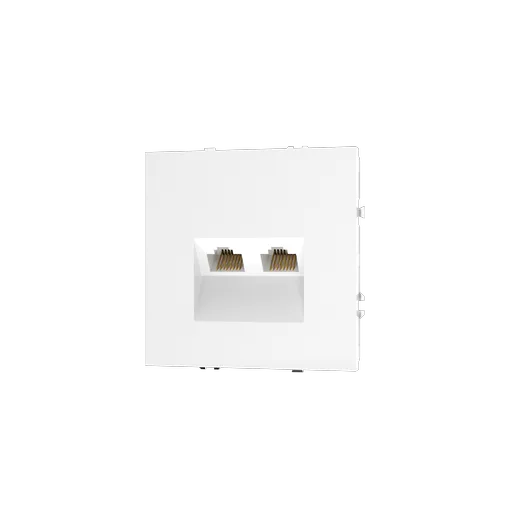 Розетка компьютерная встраиваемая Voltum S70 двойная RJ45+RJ45 КАТ.6, (белый глянцевый) — фото 18