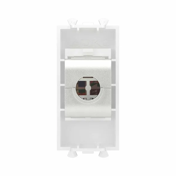 Компьютерная розетка RJ-45 без шторки модульная, кат.6А экранированная, "Avanti", "Белое облако", 1 модуль DKC — фото 4