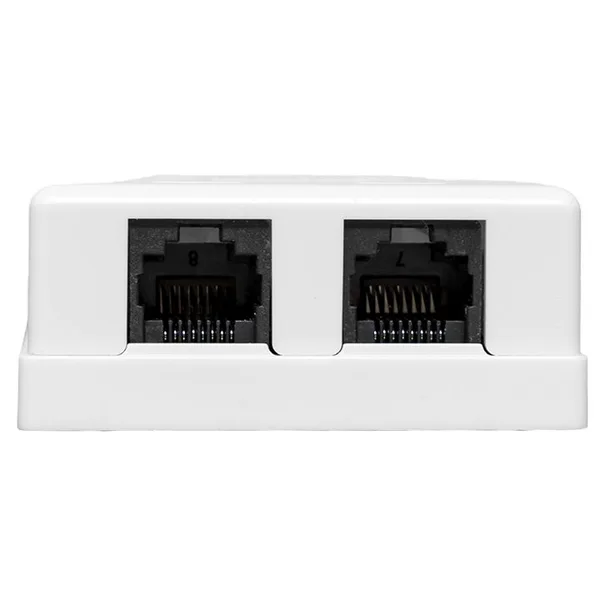 Розетка настенная TERACOM Cat,5E неэкранированная 2 порта RJ-45 Dual IDC белая EKF — фото 2