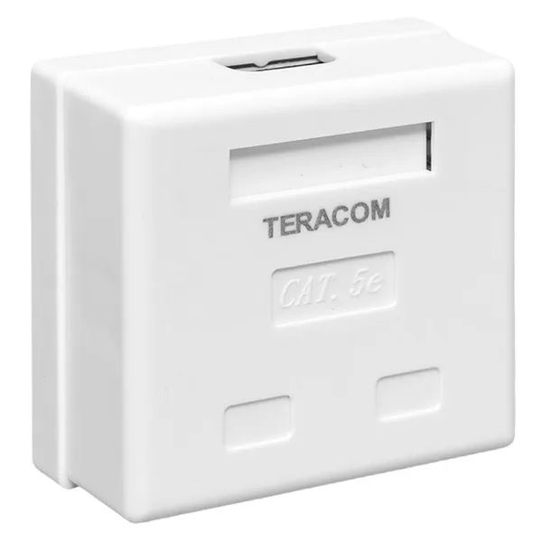 Розетка настенная TERACOM Cat,5E неэкранированная 2 порта RJ-45 Dual IDC белая EKF — фото 3