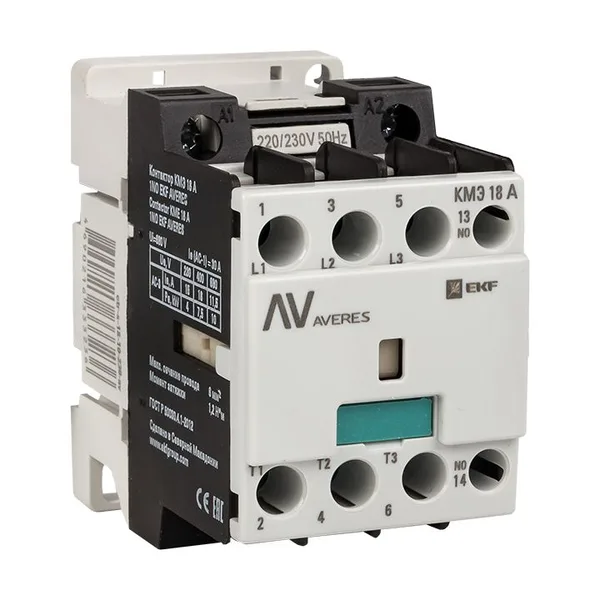 Контактор КМЭ 18А 1NO 400В АС AVERES EKF