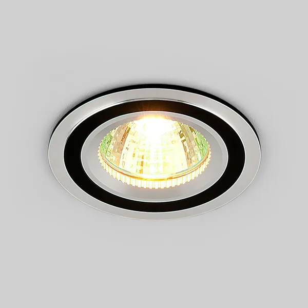 Алюминиевый точечный светильник 1*G5.3 хром, черный IP20 (a030361) Elektrostandard