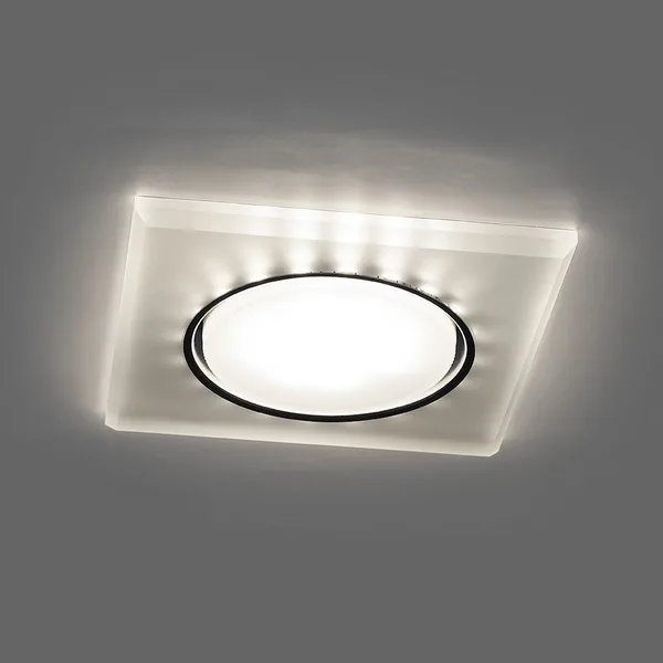Светильник встраиваемый с белой LED подсветкой Feron CD5022 потолочный GX53 без лампы, белый матовый — фото 2