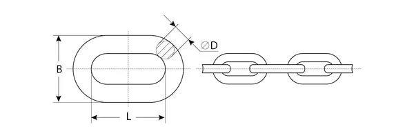 Цепь короткозвенная, DIN 766, оцинкованная сталь, d=3мм, L=120м, Профессионал ЗУБР — фото 2