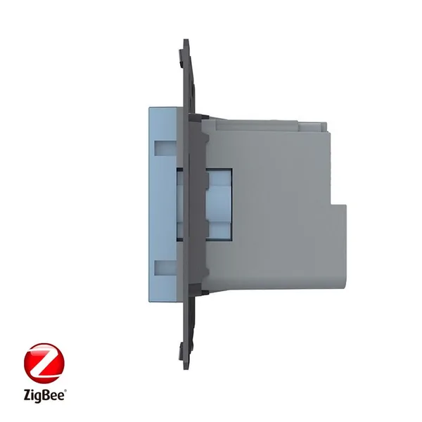 Розетка ZigBee (Wi-Fi) с з/з с защитными шторками 16A, цвет синий (механизм) Livolo — фото 3
