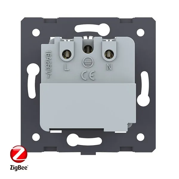 Розетка ZigBee (Wi-Fi) с з/з с защитными шторками 16A, цвет синий (механизм) Livolo — фото 4
